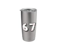 67 Baseball Stitch Pattern Sports Number Graphic Design Stainless Steel Insulated Tumbler