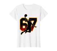67 Basketball Meme Six Seven Slam Dunk Boys Brain Rot Game Value Graphic T-Shirt, Women, White, XS
