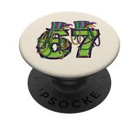 67 Beads 6 7 Mardi Gras Six Seven Meme Boys Girls Kids Youth PopSockets Adhesive PopGrip