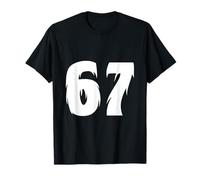67 Bigfoot Style Number Bold Cryptid Graphic Minimal Design T-Shirt