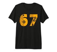 67 Bitcoin Crypto Circuit Style Number Graphic Design Premium T-Shirt