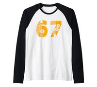 67 Bitcoin Crypto Circuit Style Number Graphic Design Raglan Baseball Tee