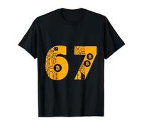67 Bitcoin Crypto Circuit Style Number Graphic Design T-Shirt
