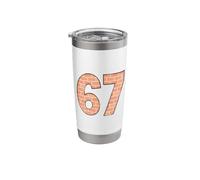 67 Brick Construction Theme Bold Number Graphic Stainless Steel Insulated Tumbler