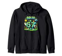 67 Bruh Earth Day Men Women 6 7 Six Seven Brainrot Kid Gift Zip Hoodie
