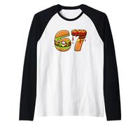67 Burger Pizza Food Fusion Delight Raglan Baseball Tee