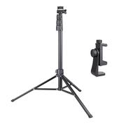 67" Cell Phone Tripod Stand Selfie Stick,Multi-function Adjustable 4-Section Height Tripod for Video Recording Live Streaming(Tripod and clip)
