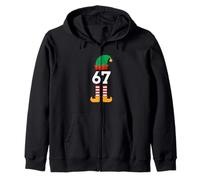 67 Christmas 6 7 Six Seven Xmas Happy Holidays Funny Gen Z Zip Hoodie