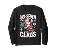 67 Christmas Funny Six Seven Meme Brainrot Santa Claus Boys Long Sleeve T-Shirt