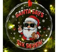 67 Christmas Ornament 2025 | 3in 67 Meme Ornaments for Christmas Tree | Santa Says Six Seven Pendant Funny | Novelty Santa Claus 6 7 Ornament Hanging C-hristmas Tree Decorations for Party Gift (E)