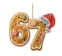 67 Christmas Ornament, Funny Six Seven Acrylic Holiday Decorations Meme Gift for Christmas Tree Home Decor 67 Tree Ornament (F-f, One Size)