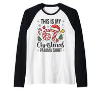 67 Christmas Pajama Funny Six Seven Meme Brainrot for Boys Raglan Baseball Tee
