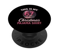 67 Christmas Pajama Meme Funny Six Seven Pink This Is My Fun PopSockets Adhesive PopGrip