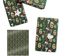 67 Christmas Wrapping Paper, 2025 Holiday Funny Xmas Tree Santa Print Gift Wrap Paper, Christmas Countdown, Kids, Family - 6th December St Nicholas Day Theme