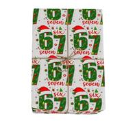 67 Christmas Wrapping Paper | 67 Christmas Meme Gift Wrapping Roll | Funny 6 7 Edition Rolling Paper Bulk| Wide Small 6 7 Santa Gift Wrap for New Year Eve, Party (19"X36")