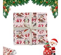 67 Christmas Wrapping Paper, 67 Meme Wrapping Paper, Tear-Resistant Matte Material, Funny Gift Wrap for Birthdays, Holidays & Parties, Wrap Your Presents in Holiday Fun (04#)