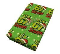 67 Christmas Wrapping Paper, 67 Santa Meme Wrapping Paper Roll, Funny Cartoon Santa Gift Wrap For Christmas Birthday Party Home Family Friends Kids Boys Girls, 19x26 Inches