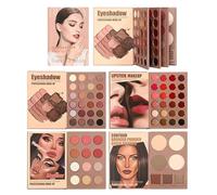 67 Color All In One Makeup Palette Set,4 Layer Book-Style Foldable Makeup Kit with 24 Eyeshadow,24 Lip Gloss,12 Blush Highlighter, 7 Contour, Highly Pigmented Make Up Gift Set for Women (Brown)