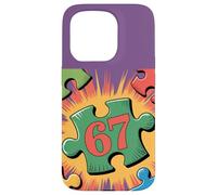 67 Colorful Puzzle Piece Six Seven Trend Case for iPhone 15 Pro