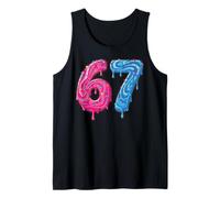 67 Costume Six Seven Meme Number 6 7 On It Youth Teen Boys Tank Top