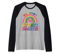 67 Days Smarter Kids School Achievement Celebration Fun Raglan Baseball Tee