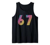 67 Diagonal African American Pride Stripe Number Design Tank Top