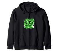 67 Digital Code Matrix Number Art Zip Hoodie