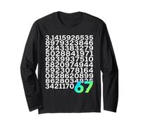 67 Digits of Pi Glitch Art Math Teacher & Student Pi Day Long Sleeve T-Shirt