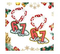 67 Elf Chain, 3D Printed Holiday “67”, 67 Elf Accessories, 67 Elves on The Shelf, Red & White Chains 67 Spirit Chain,3D Printed Elf 67 Accessories Elf 67 Chain,67 Spirit Chain (MIX 2PC)