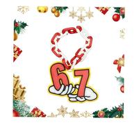 67 Elf Chain, 3D Printed Holiday “67”, 67 Elf Accessories, 67 Elves on The Shelf, Red & White Chains 67 Spirit Chain,3D Printed Elf 67 Accessories Elf 67 Chain,67 Spirit Chain (Yellow)