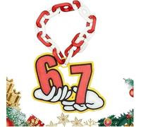 67 Elf Chain, 3D-Printed Holiday “67”, 67 Elf Accessories, 67 Elves on The Shelf, Red with White Chains 67 Spirit Chain, Christmas Tree Hanging Ornament for Home Decoration (yellow)