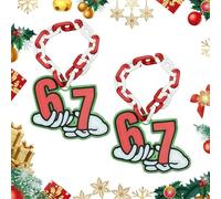 67 Elf Chain, 3D Printed Holiday “67”, 67 Elf Accessories, Red & White Chains 67 Spirit Chain, 3D Printed Accessory (Green 2pcs)