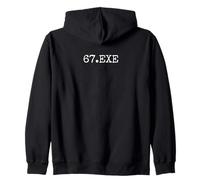 67.exe Funny Six Seven Meme Zip Hoodie