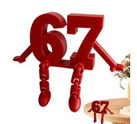 67 Figure | 3.9 * 9.3 Cm Articulated Joints Six Seven Meme Number Decor | Decorative Partner Desk Ornaments | for Adults Kids Easter Birthday Sensory Play Collector's Shelf