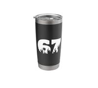67 Flame Drip Number Bold Minimal Fire Theme Graphic Design Stainless Steel Insulated Tumbler