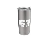 67 Flame Drip Number Bold Minimal Fire Theme Graphic Design Stainless Steel Insulated Tumbler