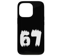 67 Flame Style Bold Number Fire Graphic Design Case for iPhone 13 Pro