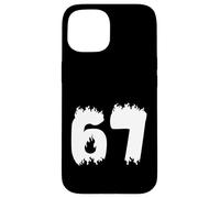 67 Flame Style Bold Number Fire Graphic Design Case for iPhone 15