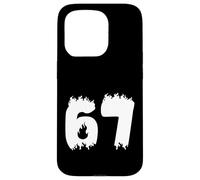 67 Flame Style Bold Number Fire Graphic Design Case for iPhone 15 Pro