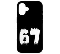 67 Flame Style Bold Number Fire Graphic Design Case for iPhone 16