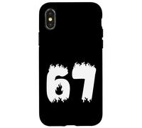 67 Flame Style Bold Number Fire Graphic Design Case for iPhone X/XS