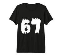 67 Flame Style Bold Number Fire Graphic Design Premium T-Shirt