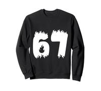 67 Flame Style Bold Number Fire Graphic Design Sweatshirt