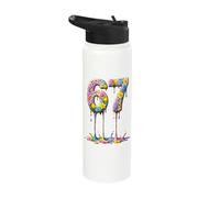 67 Flowers 6 7 Drip Six Seven Meme 6-7 Floral Stainless Steel Insulated Water Bottle
