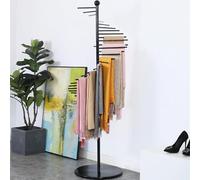67" Freestanding Towel Rack - 30 Rod Metal Pool & Hot Tub Accessories, Spiral Drying & Hijab Organizer for Home & Commercial Use, Stylish Black Display