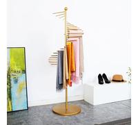 67" Freestanding Towel Rack, 30 Rods Metal Spiral Drying Rack for Pool & Hot Tub, Stylish Hijab Organizer, Ideal for Home & Commercial Use, Gold Finish
