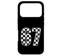 67 Geometric Grid Number Graphic Simple Minimalism Design Case for iPhone 17 Pro
