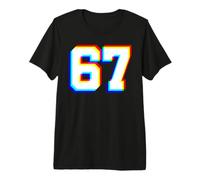 67 Glitch Optical Illusion Six Seven Varsity 6 7 Meme Premium T-Shirt