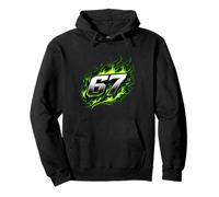 67 Green Flame Six Seven Meme Brainrot Gen Alpha Slang Youth Pullover Hoodie