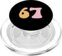 67 Groovy Retro Pastel Number Graphic Design PopSockets PopGrip for MagSafe